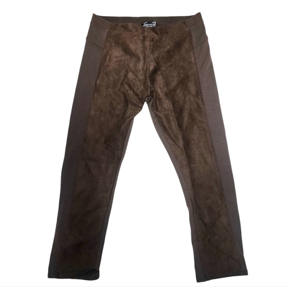 Seven7 Sueded Front High Rise Leggings in Chocolate Brown Women’s Size‎ 4 Small